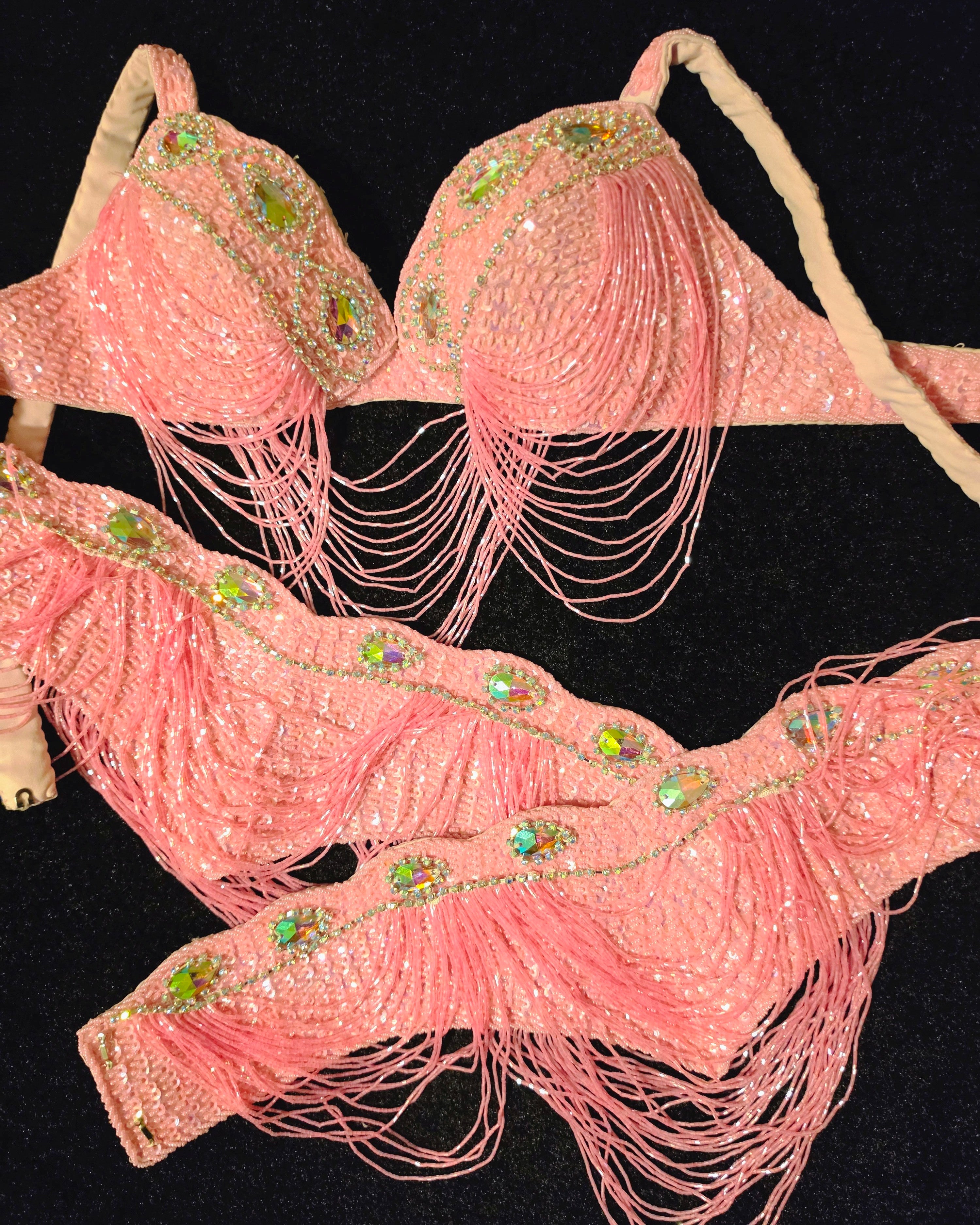 liquid Jewel pink Bra and Belt 25723