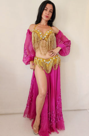 Pharaonics of Egypt Arabesque Fuchsia Skirt Set 25388