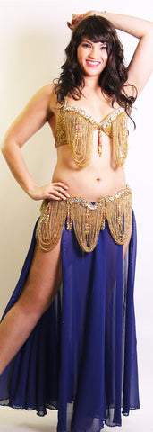 Mumtaz Sparkling Swoops  Bra and Belt Set