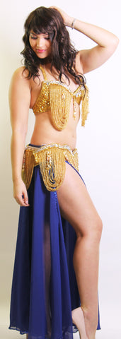 Mumtaz Sparkling Swoops  Bra and Belt Set
