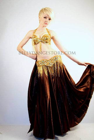 Satin Chocolate Brown Skirt