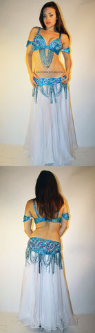 Mumtaz Light Blue Bra And Belt