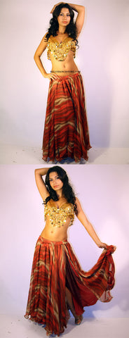 Multicolor Red Skirt