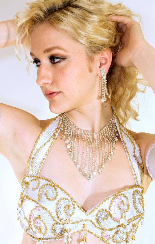 Rhinestone Necklace And Earrings