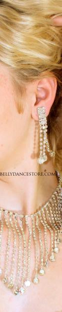 Rhinestone Necklace And Earrings