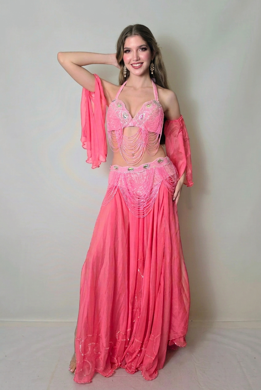 liquid Jewel pink Bra and Belt 25723