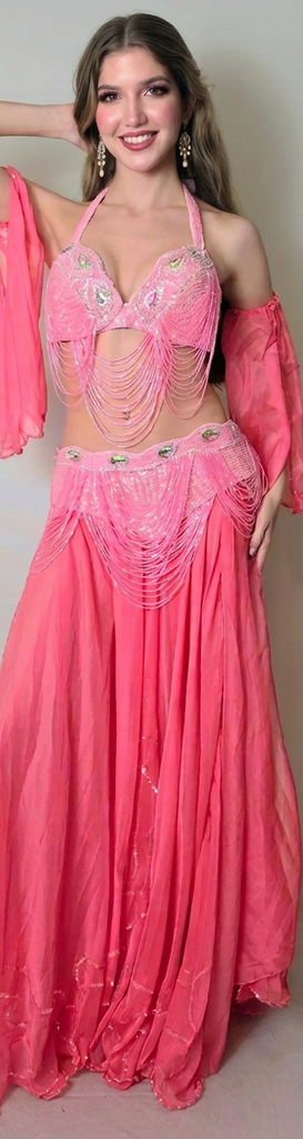 liquid Jewel pink Bra and Belt 25723