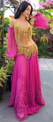 Pharaonics of Egypt Arabesque Fuchsia Skirt Set 25388