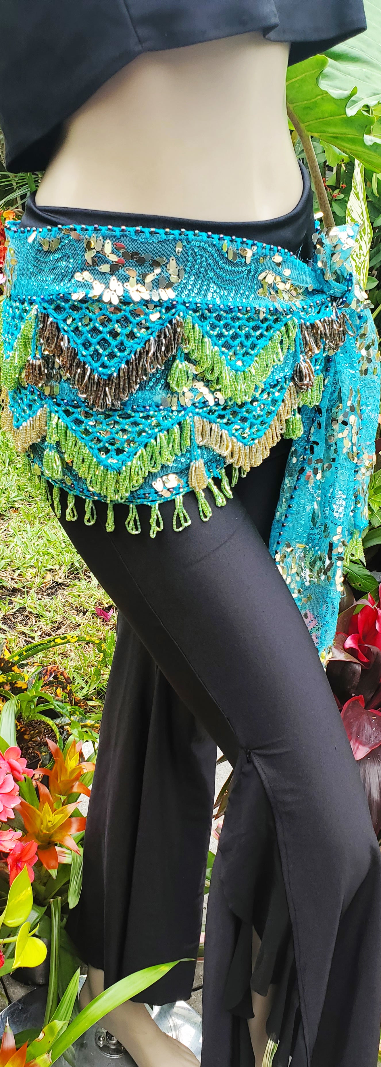 Hip Scarf with beads and sequins 24886