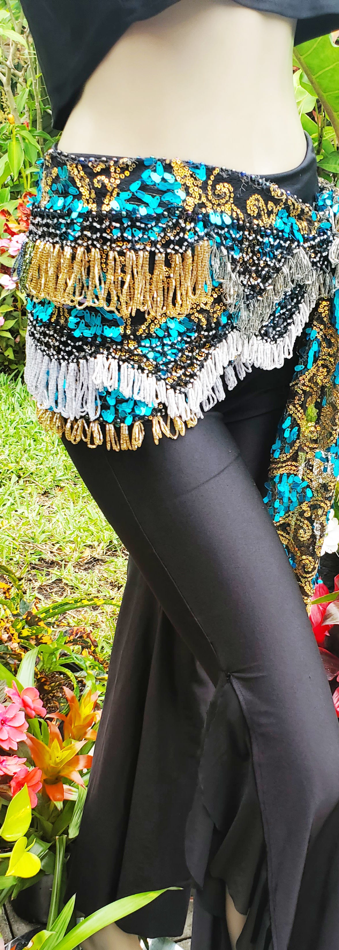 Hip Scarf with beads and sequins 24884