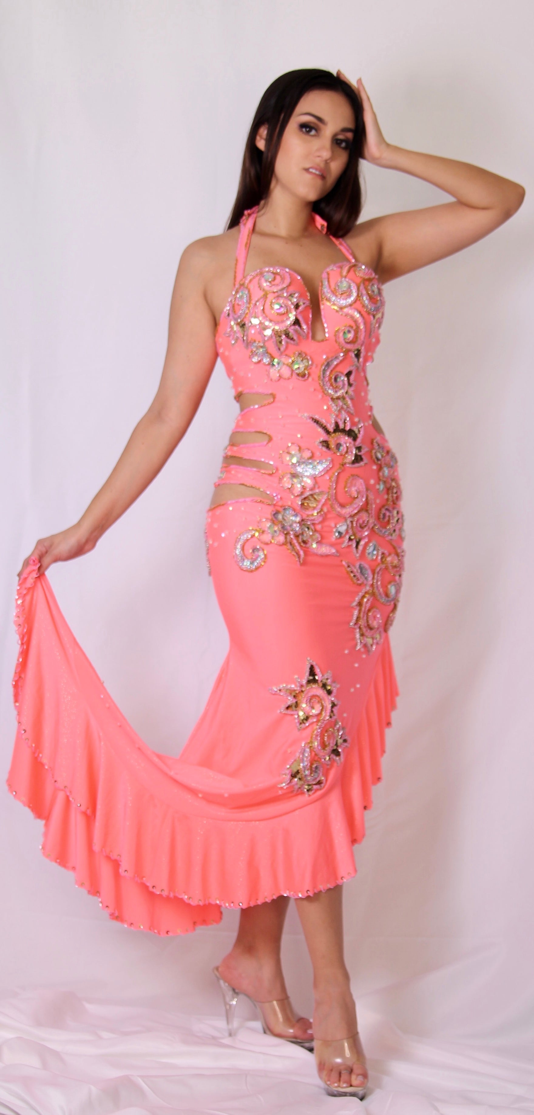 Pink Belly Dance Costume - Aida Style