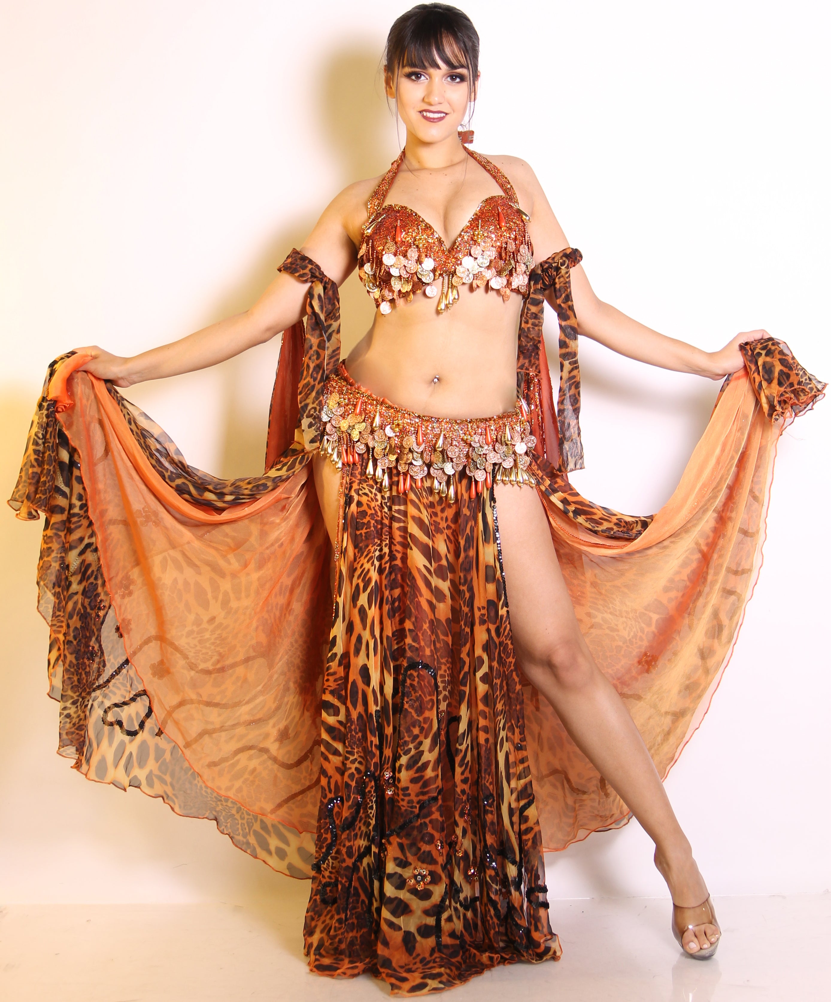Look fabulous during your next performance in this Egyptian Beaded Bedlah  Bra and Belt Set (item 8777) at Bellydance.com #bellydance #rak