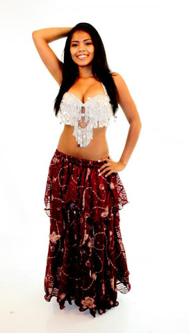 Dark Burgundy Bollywood Skirt