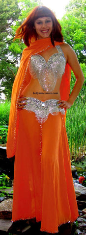 Orange Sequin Skirt