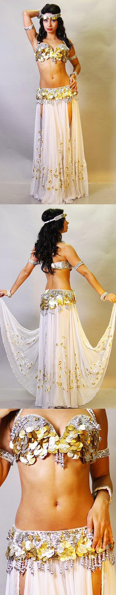 Vintage 1970s belly dance Bal Anat gold coin belly dance costume