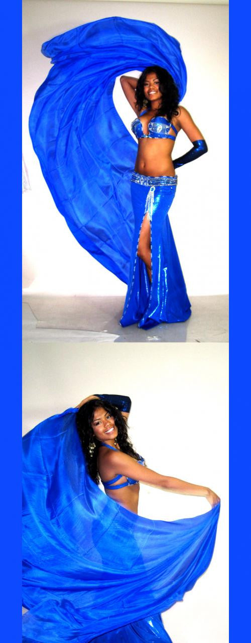 Royal Blue Silk Veil