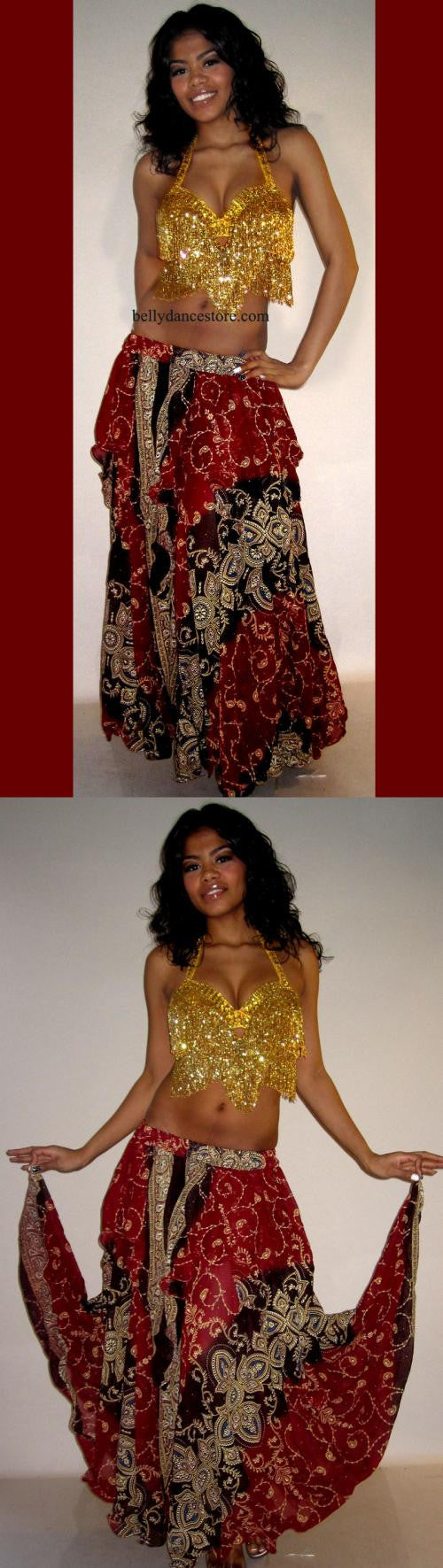 Burgundy Bollywood Skirt